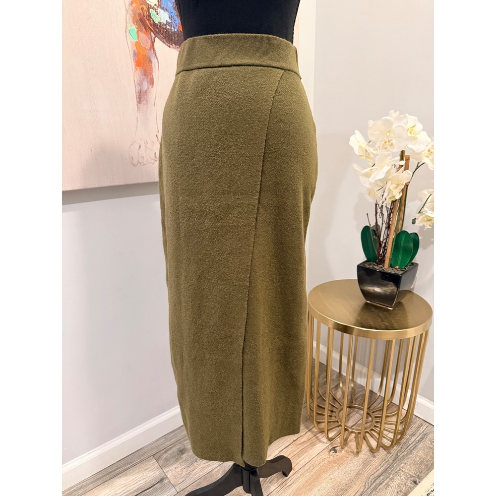 A New Day Olive Green Knit Maxi Skirt, XS - Picture 2 of 6